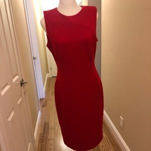 Calvin Klein red sheath dress